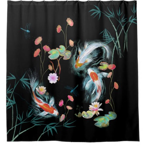 Japanese Water Garden Shower Curtain
