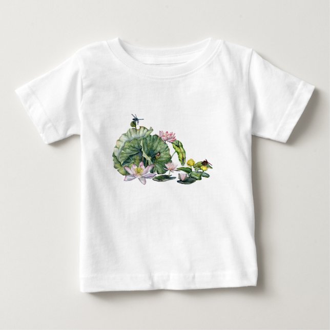 Japanese Water Lilies and Lotus Flowers Baby T-Shirt (Front)
