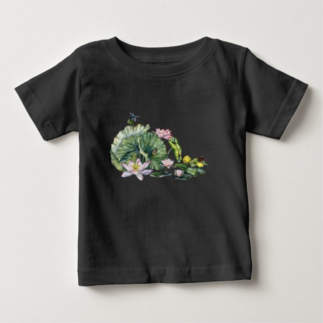 Japanese Water Lilies and Lotus Flowers Baby T-Shirt (Front)
