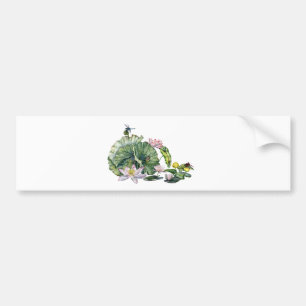 Japanese Water Lilies and Lotus Flowers Bumper Sticker