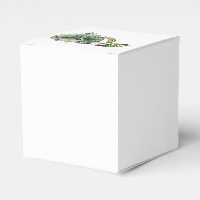 Japanese Water Lilies and Lotus Flowers Favor Boxes (Front Side)