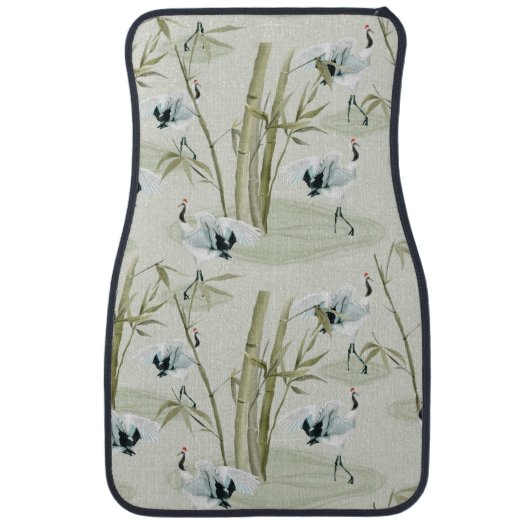 Japanese Watercolor Asian Art Bamboo Bird Pattern