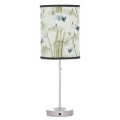 Japanese Watercolor Asian Art Bamboo Bird Pattern Table Lamp (Back)