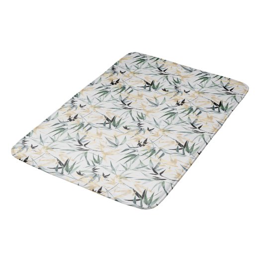 Japanese Watercolor Gold Green Bamboo Pattern