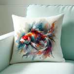 Japanese Watercolor Koi Fish Pillows<br><div class="desc">Elevate your home decor with the serene elegance of our Japanese watercolor koi fish throw pillow, featuring vibrant, meticulously crafted artwork of graceful koi fish in hues of orange, red, and white. Symbolizing good fortune and beauty, this pillow captures the essence of these majestic creatures against a tranquil background, creating...</div>