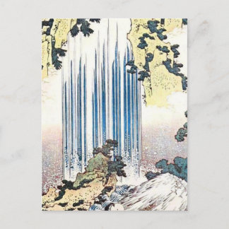Japanese Waterfall Illustration Postcard