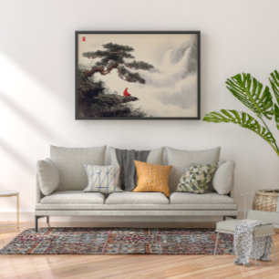 Japanese Waterfall Zen Wall Art Print
