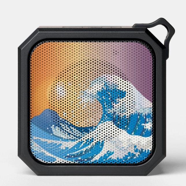 Japanese Wave Art Sunset Ocean Bluetooth Speaker (Front)