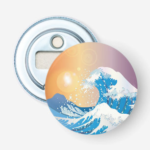 Japanese Wave Art Sunset Ocean Bottle Opener