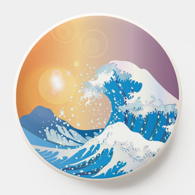 Japanese Wave Art Sunset Ocean PopSocket (Popsocket)