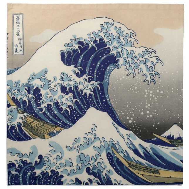 Japanese Wave Cloth Napkins (Front)