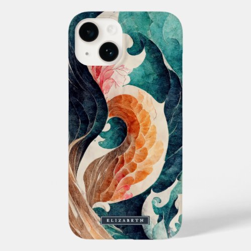 Japanese Wave Dragon Scale Monogram Case_Mate iPhone 14 Case