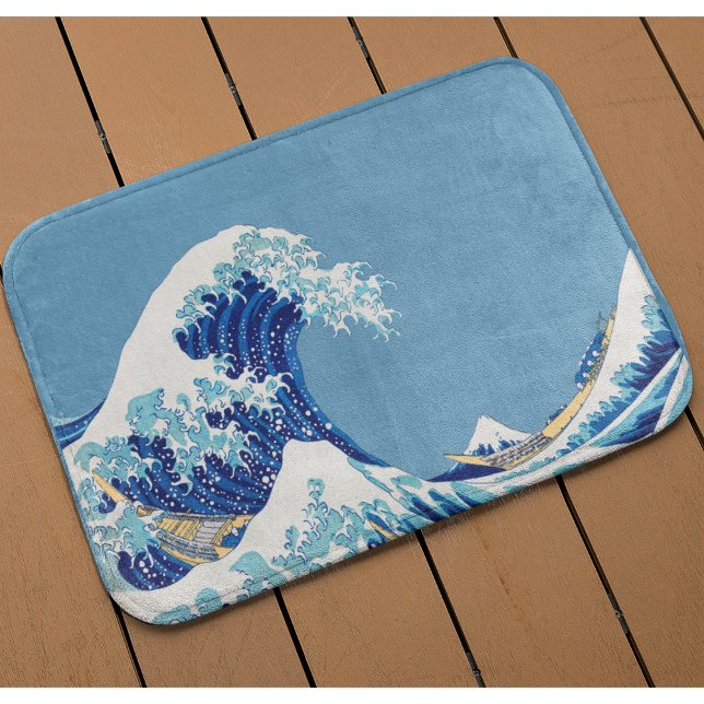 Japanese Wave Japandi Japan sea  Bath Mat (Creator Uploaded)