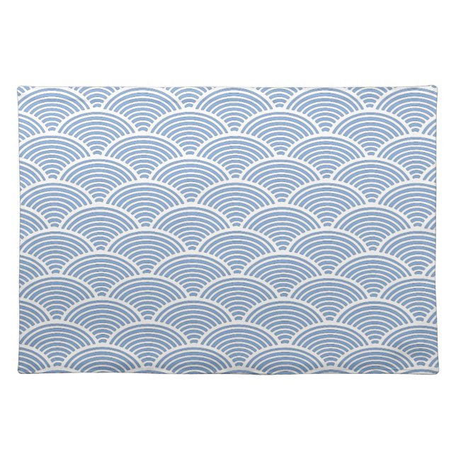Japanese Wave Pattern in Blue and White Placemat (Front)