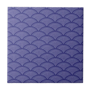 Japanese Wave Pattern in Blue/Purple Ceramic Tile