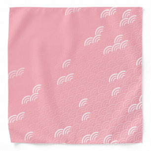 Japanese wave pattern in pink bandana