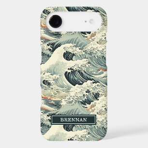 Japanese Wave Pattern Monogrammed iPhone 17 Air Case
