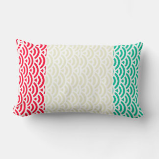 Japanese Wave Pattern Retro Colors 01 Lumbar Pillow