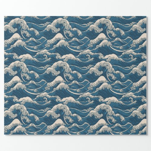 Japanese Wave Pattern Wrapping Paper