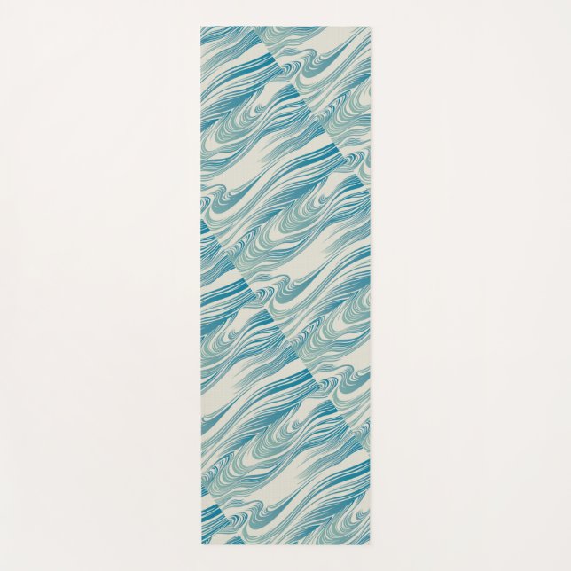 Japanese Wave Pattern Yoga Mat (Front)