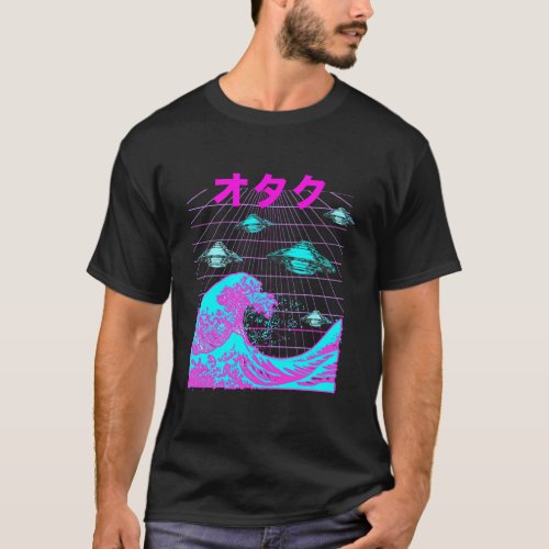 Japanese Wave Retro Ufo Vaporwave Otaku Synthwave  T_Shirt