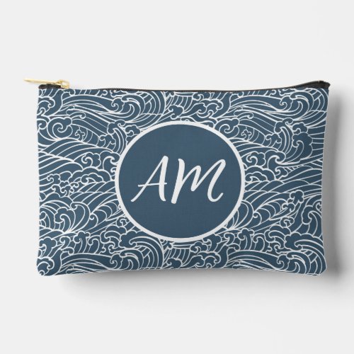 Japanese Wave Style Pattern Accessory Pouch