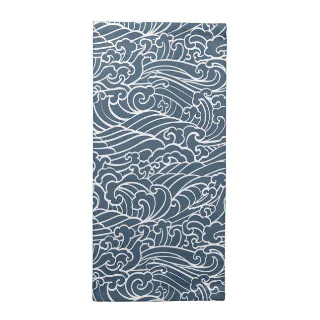 Japanese Wave Style Pattern Cloth Napkin (Half Fold)