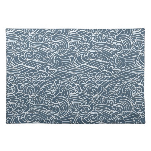 Japanese Wave Style Pattern Cloth Placemat