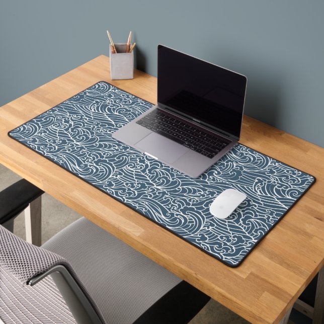 Japanese Wave Style Pattern Desk Mat (Office 2)