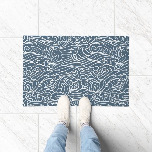 Japanese Wave Style Pattern Doormat