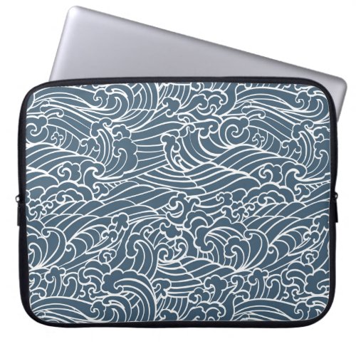 Japanese Wave Style Pattern Laptop Sleeve