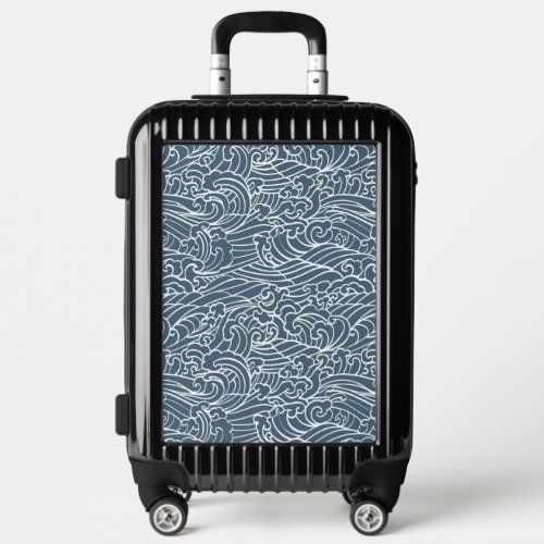 Japanese Wave Style Pattern Luggage