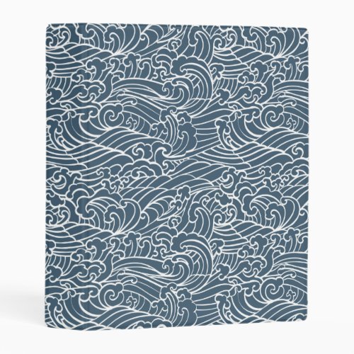 Japanese Wave Style Pattern Mini Binder