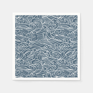 Japanese Wave Style Pattern Napkins
