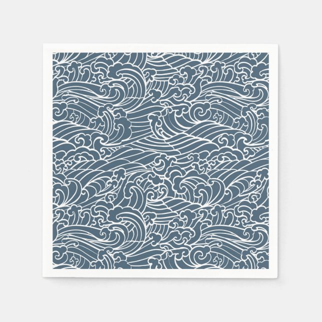 Japanese Wave Style Pattern Napkins (Front)