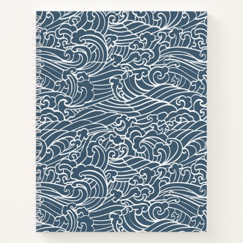 Japanese Wave Style Pattern Notebook