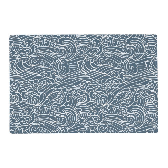 Japanese Wave Style Pattern Placemat (Front)