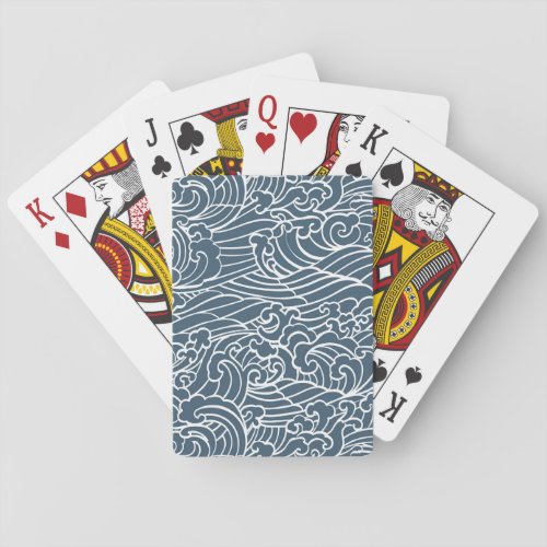 Japanese Wave Style Pattern Poker Cards