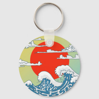 Japanese Waves Case-Mate iPhone Case Keychain