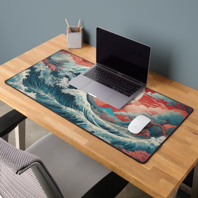 Japanese Waves Desk Mat (Office 2)