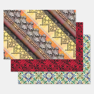 Japanese waves, English wallpaper, & Spanish tile Wrapping Paper Sheets