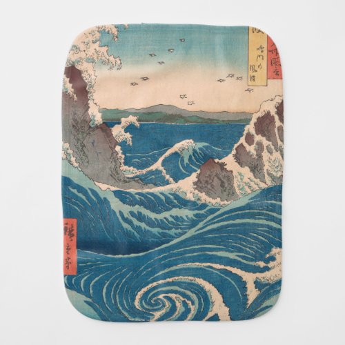 Japanese Waves Naruto Whirlpool Artwork Burp Cloth
