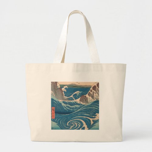 Japanese Waves Naruto Whirlpool Artwork Large Tote Bag
