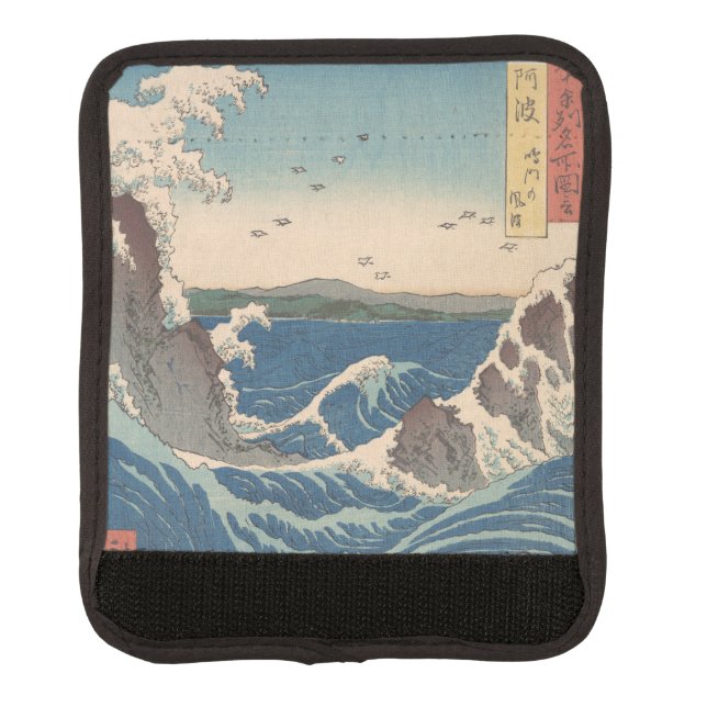 Japanese Waves Naruto Whirlpool Artwork Luggage Handle Wrap (Front)