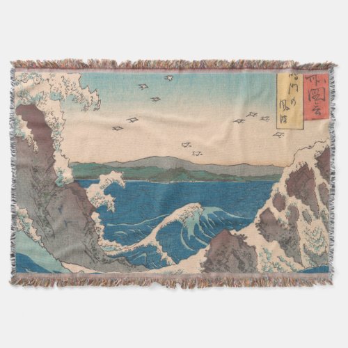 Japanese Waves Naruto Whirlpool Artwork Throw Blanket