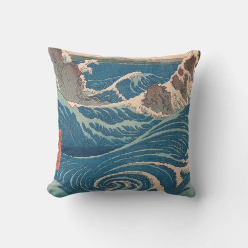 Japanese Waves Naruto Whirlpool Artwork Throw Pillow