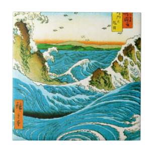 Japanese Waves Naruto Whirlpool Ocean Artwork Ceramic Tile