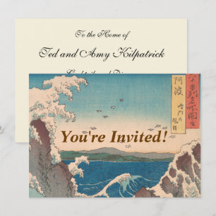 Japanese Waves Naruto Whirlpool Ocean Artwork Invitation