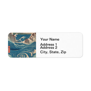 Japanese Waves Naruto Whirlpool Ocean Artwork Label