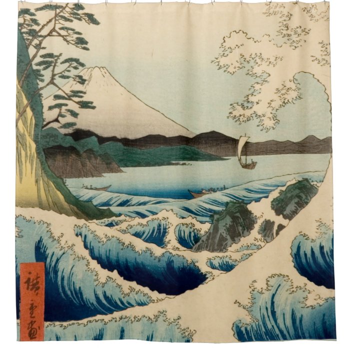 Japanese Waves Ocean Vintage Sea Fuji Shower Curtain Zazzle